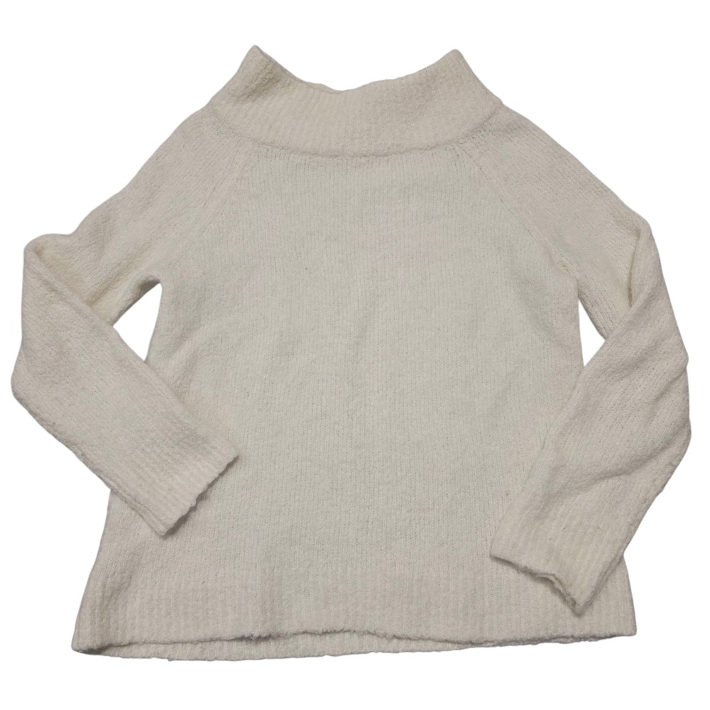 Moth Anthropologie Womens Large Cream Wool Blend Funnel‎ Neck Knit Sweater